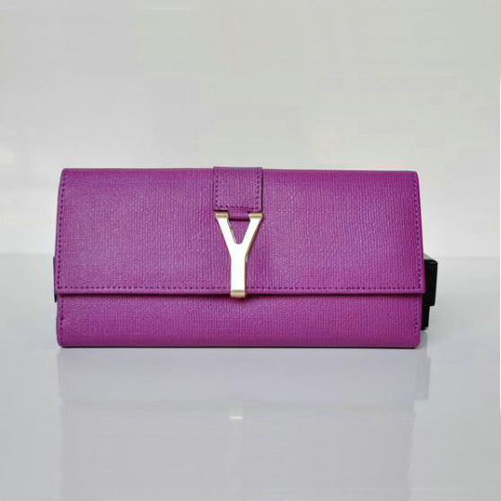 241175 Yves Saint Laurent Y Grande Linea Flap Portafoglio 241175 Viola